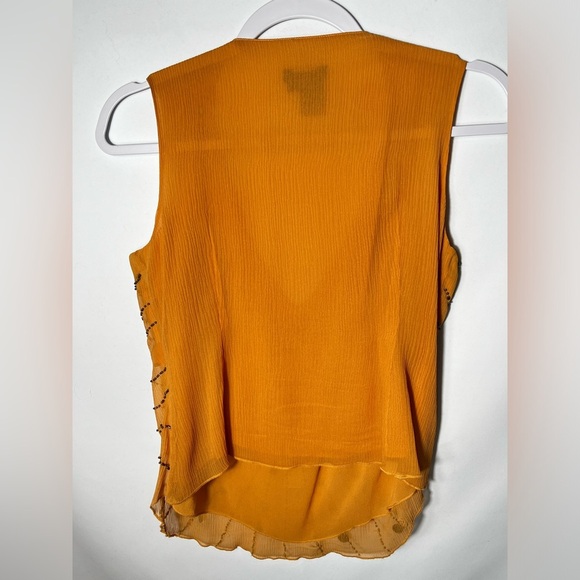 Doncaster Orange Silk Beaded Embellished V-neck Tank MSRP $500 Size 2 - Picture 7 of 7